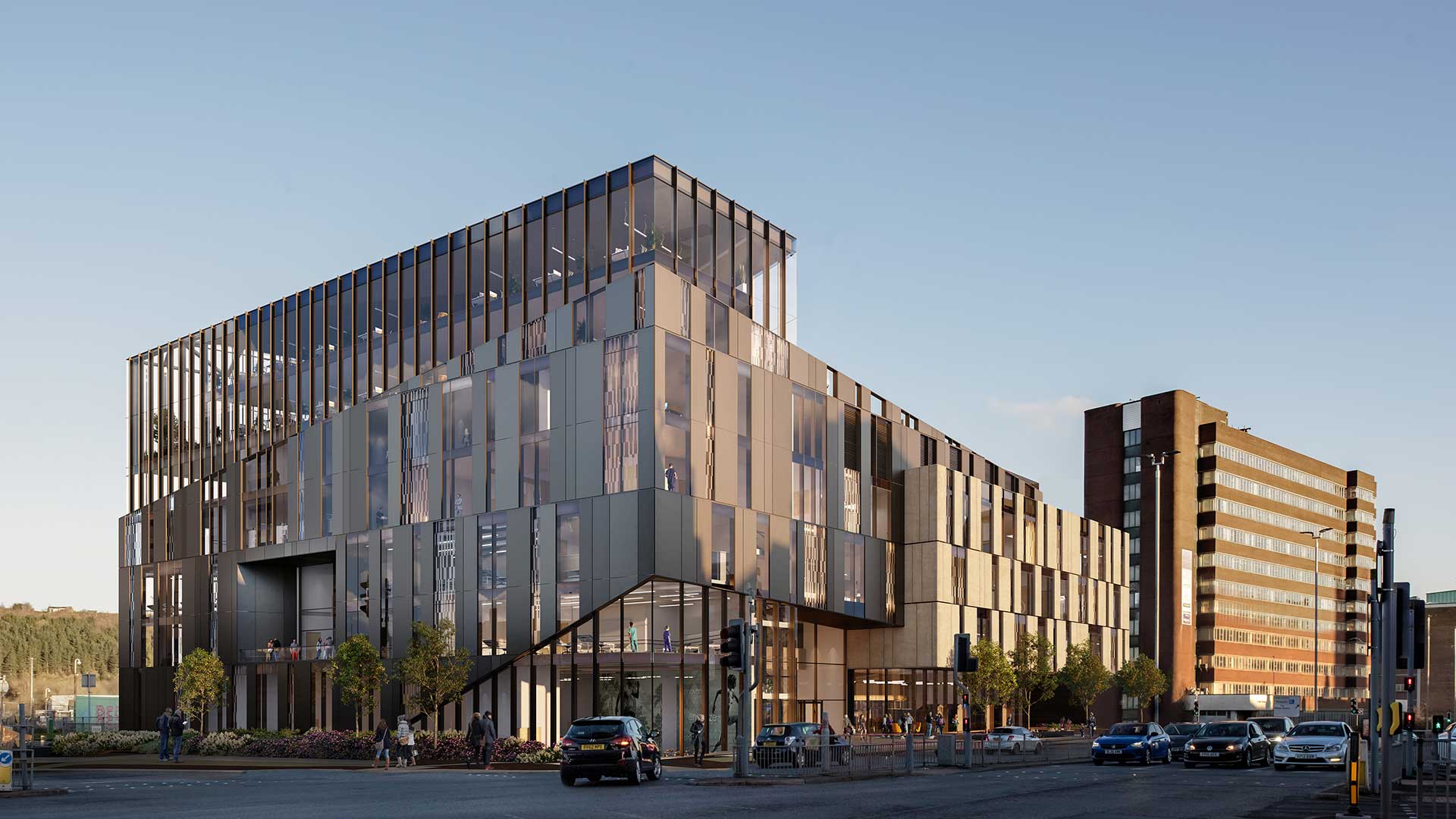 Artist impression of the Daphne Steele Building, part of the National Health Innovation Campus